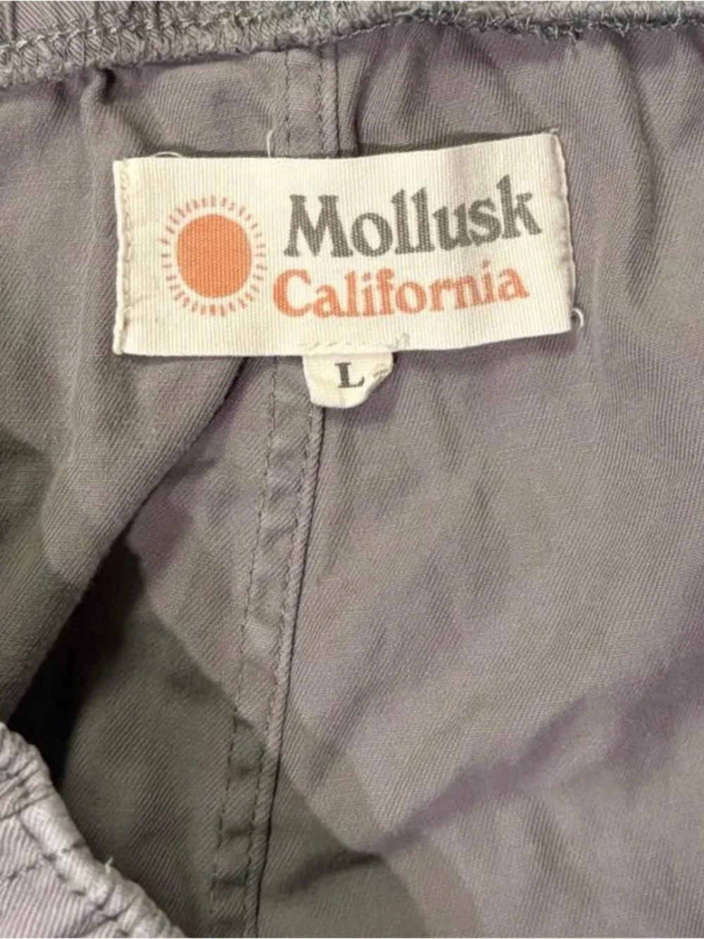 Gray Mollusk California Men’s Gray Cotton Drawstring Joggers Size L